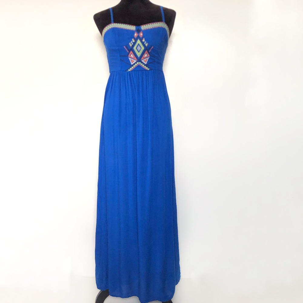Flying Tomato Maxi Dress XS Aztec Blue Boho Chic